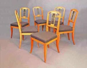 Biedermeier-Möbel, Satz von sechs Stühlen