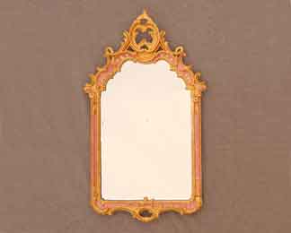 Kleiner Rokoko-Spiegel aufwändig geschnitzt mit Vergoldung aus dem 18. Jahrhundert.